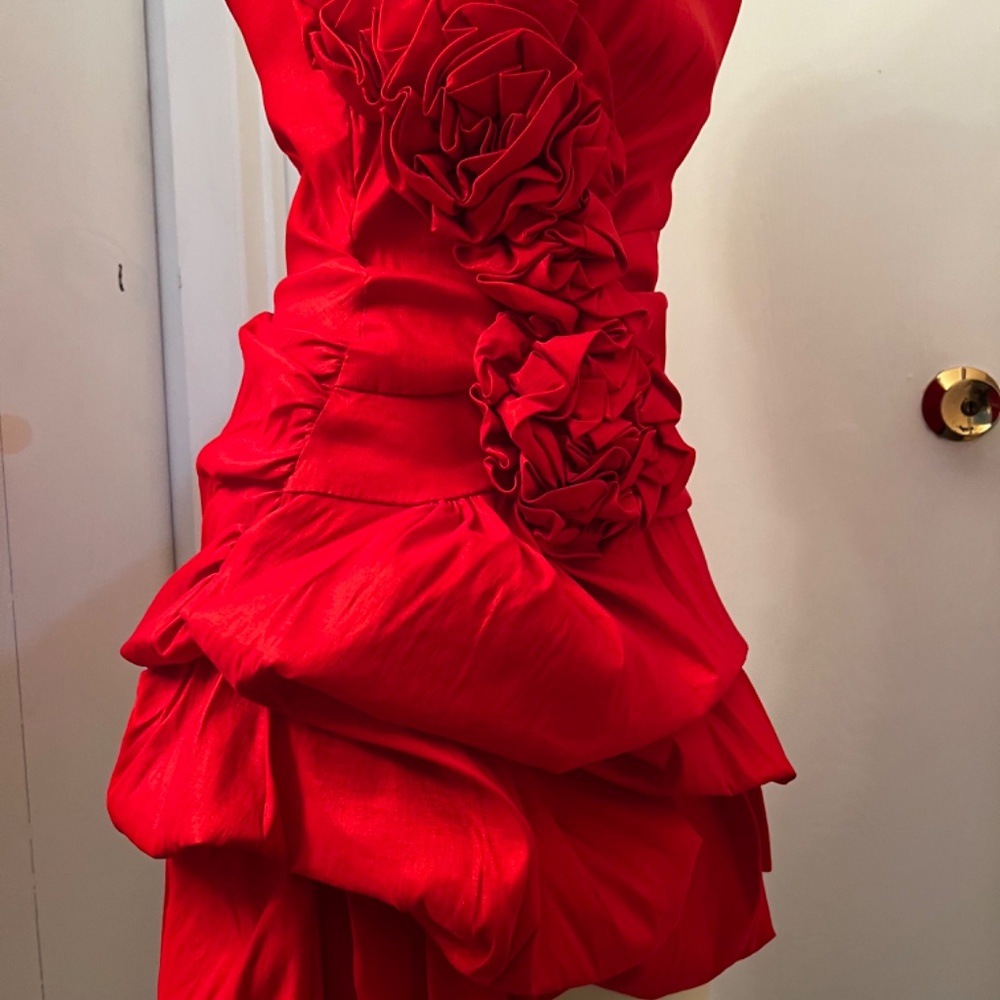 Forever 21 Red Ruched Strapless Bodycon Mini - Picture 6 of 15